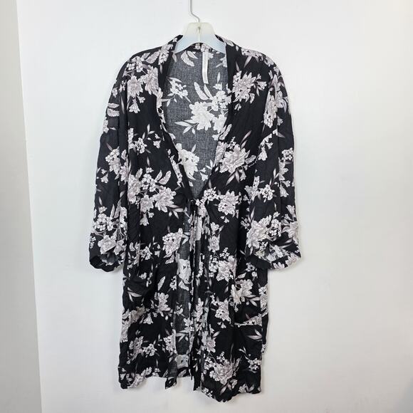 Spiritual Gangster Black White Floral Boho Festival Hippie Maya Kimono One Size - Picture 3 of 9